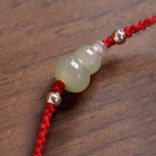 Fortune Jewel Gourd Hetian Jade Red String Prosperity Bracelet Anklet - Fortune Jewel