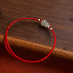 Fortune Jewel Gourd Hetian Jade Red String Prosperity Bracelet Anklet - Fortune Jewel