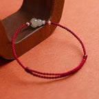 Fortune Jewel Gourd Hetian Jade Red String Prosperity Bracelet Anklet - Fortune Jewel