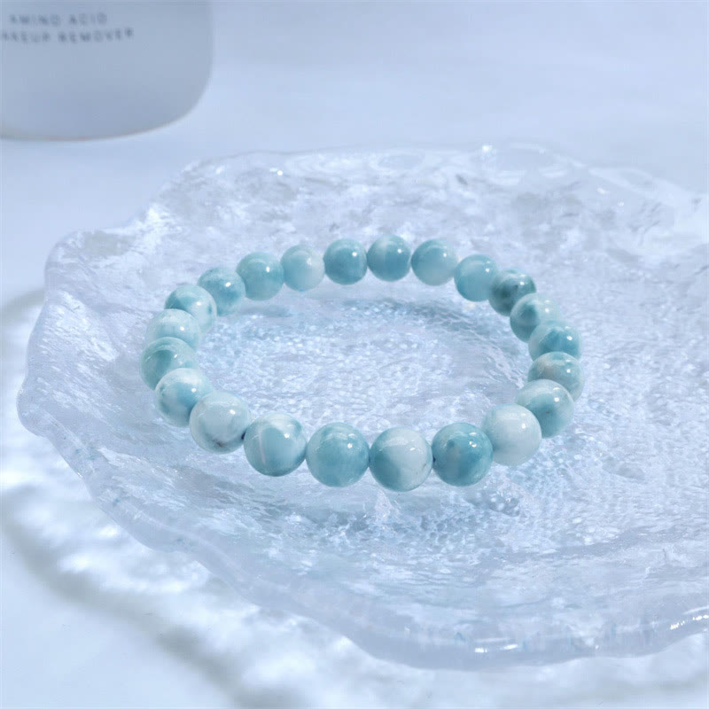 Fortune Jewel Natural Larimar Wisdom Confidence Bracelet