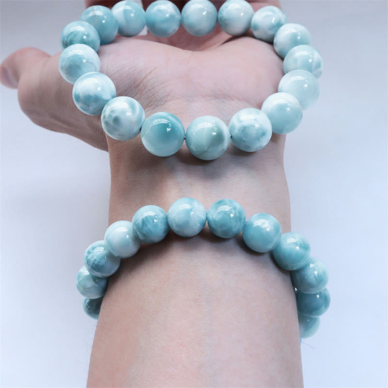Fortune Jewel Natural Larimar Wisdom Confidence Bracelet