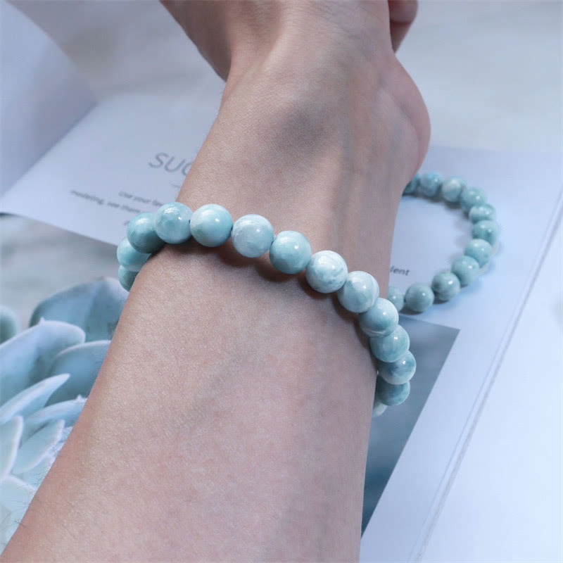Fortune Jewel Natural Larimar Wisdom Confidence Bracelet