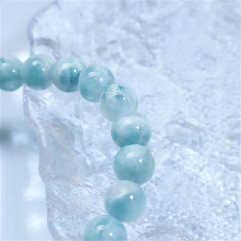 Fortune Jewel Natural Larimar Wisdom Confidence Bracelet