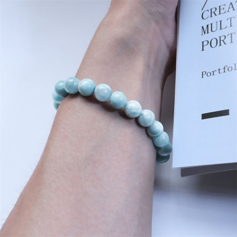 Fortune Jewel Natural Larimar Wisdom Confidence Bracelet