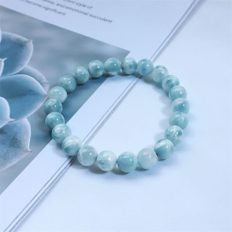 Fortune Jewel Natural Larimar Wisdom Confidence Bracelet