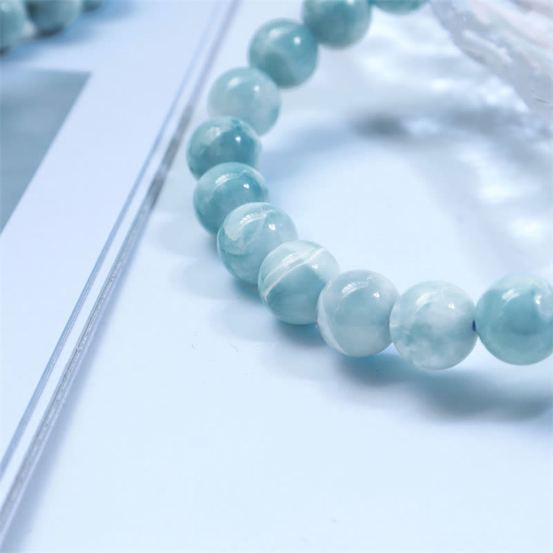 Fortune Jewel Natural Larimar Wisdom Confidence Bracelet