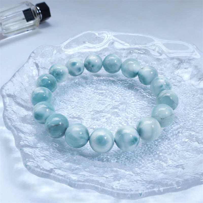 Fortune Jewel Natural Larimar Wisdom Confidence Bracelet