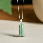 Fortune Jewel "May You Find Your Own Meaning" Natural A-Z Letter Jade 925 Sterling Silver Chain Necklace Includes Gift Message Card - Fortune Jewel
