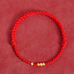 Fortune Jewel "Blessings for Clear Connections" 925 Sterling Silver Plated Gold Beads Red String Bracelet Includes Gift Message Card - Fortune Jewel