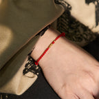 Fortune Jewel "Blessings for Clear Connections" 925 Sterling Silver Plated Gold Beads Red String Bracelet Includes Gift Message Card - Fortune Jewel