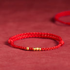 Fortune Jewel "Blessings for Clear Connections" 925 Sterling Silver Plated Gold Beads Red String Bracelet Includes Gift Message Card - Fortune Jewel
