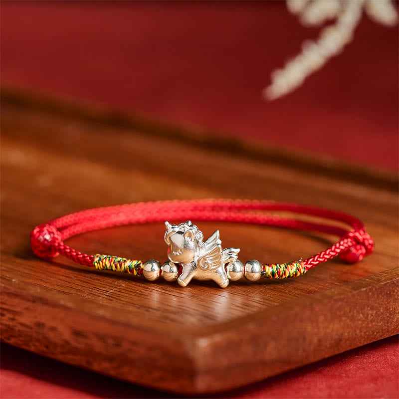 Fortune Jewel 925 Sterling Silver Year Of The Horse Prosperity String Bracelet