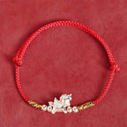 Fortune Jewel 925 Sterling Silver Year Of The Horse Prosperity String Bracelet