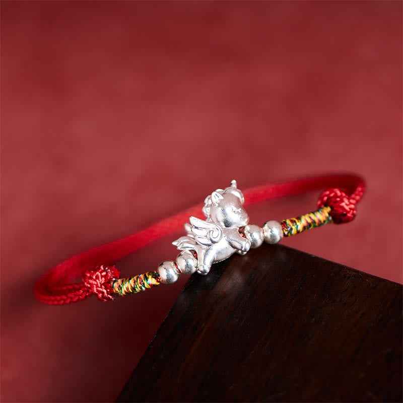 Fortune Jewel 925 Sterling Silver Year Of The Horse Prosperity String Bracelet