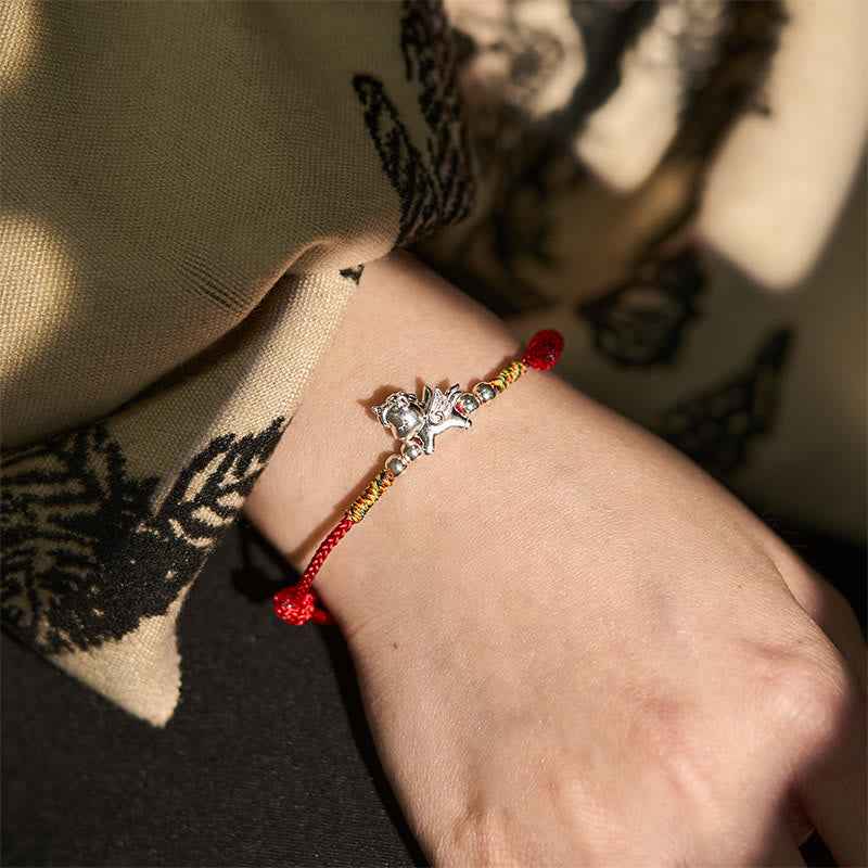 Fortune Jewel 925 Sterling Silver Year Of The Horse Prosperity String Bracelet