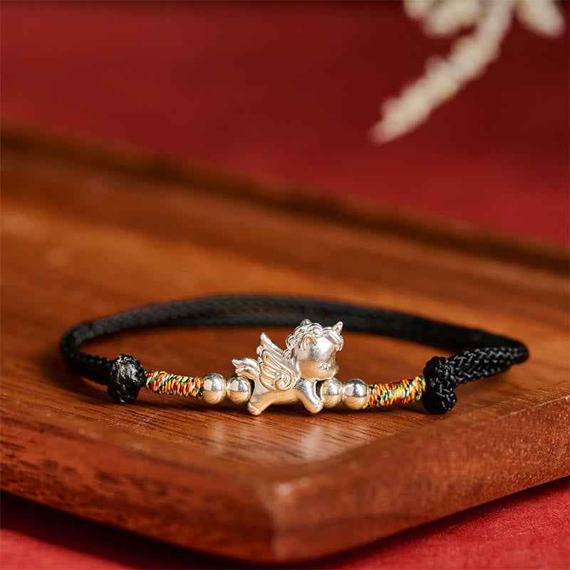 Fortune Jewel 925 Sterling Silver Year Of The Horse Prosperity String Bracelet