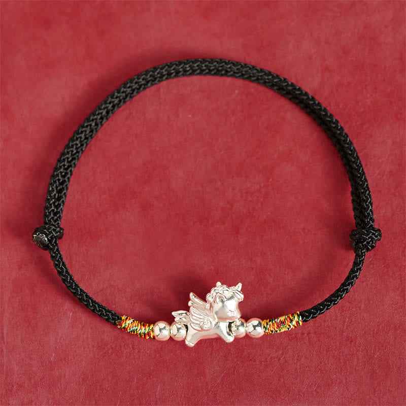 Fortune Jewel 925 Sterling Silver Year Of The Horse Prosperity String Bracelet
