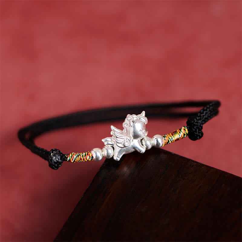 Fortune Jewel 925 Sterling Silver Year Of The Horse Prosperity String Bracelet