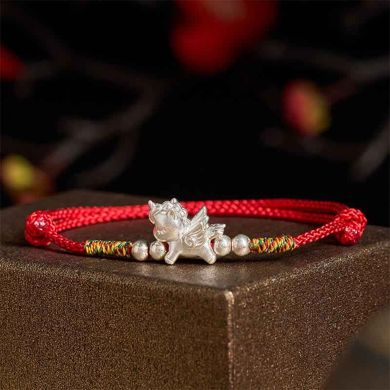 Fortune Jewel 925 Sterling Silver Year Of The Horse Prosperity String Bracelet