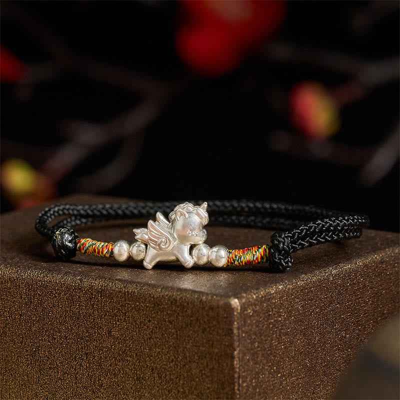 Fortune Jewel 925 Sterling Silver Year Of The Horse Prosperity String Bracelet