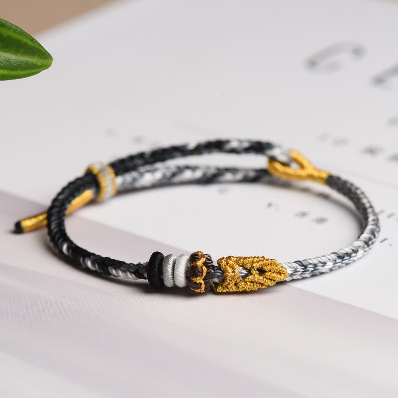 Fortune Jewel Colorful Rope Eight Thread Peace Knot Luck Handmade Bracelet