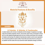 Fortune Jewel Ganesh Elephant Relief Design Natural Black Obsidian Strength Necklace Pendant - Fortune Jewel