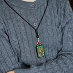 Fortune Jewel Tibetan Ganesh Ganpati Elephant Ebony Wood Rope Peace Necklace Pendant - Fortune Jewel