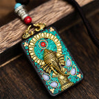 Fortune Jewel Tibetan Ganesh Ganpati Elephant Ebony Wood Rope Peace Necklace Pendant - Fortune Jewel