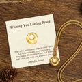 Fortune Jewel "Wishing You Lasting Peace" 24k Gold Plated Copper Peace Buckle Necklace Includes Gift Message Card - Fortune Jewel