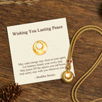 Fortune Jewel "Wishing You Lasting Peace" 24k Gold Plated Copper Peace Buckle Necklace Includes Gift Message Card - Fortune Jewel