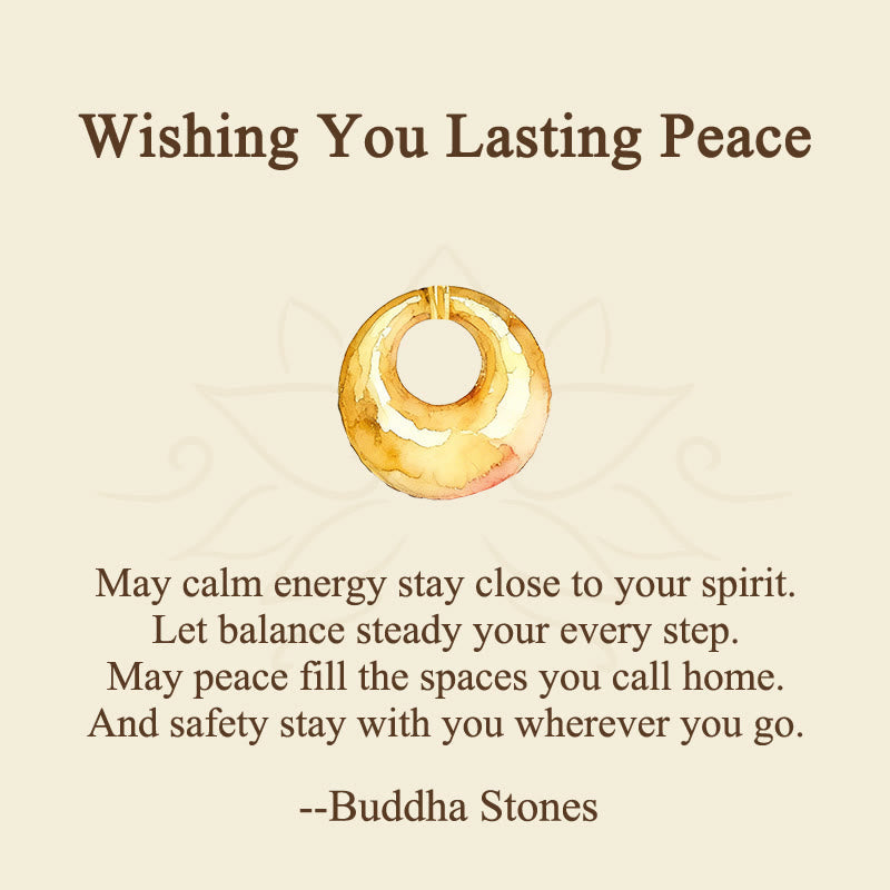 Fortune Jewel "Wishing You Lasting Peace" 24k Gold Plated Copper Peace Buckle Necklace Includes Gift Message Card - Fortune Jewel