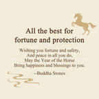 Fortune Jewel "All The Best For Fortune And Protection" Year Of The Horse 24k Gold Plated Brass Necklace Includes Gift Message Card