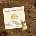 Fortune Jewel "May Strength Be With You" 24k Gold Plated Brass Elephant Necklace Includes Gift Message Card