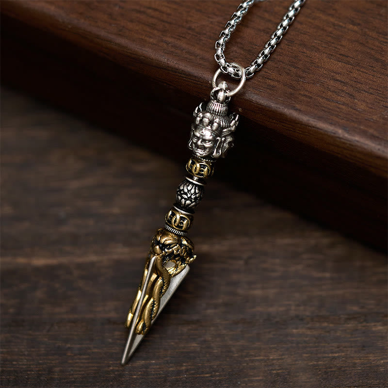 Fortune Jewel Tibetan Vajra Vajrakila Copper Healing Spiritual Power Necklace Pendant - Fortune Jewel