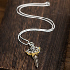 Fortune Jewel Tibetan Vajra Three Heads Six Arms Design Copper Healing Spiritual Power Necklace Pendant - Fortune Jewel