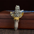 Fortune Jewel Tibetan Vajra Three Heads Six Arms Design Copper Healing Spiritual Power Necklace Pendant - Fortune Jewel