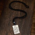 Fortune Jewel Year of the Horse Chinese Zodiac Natal Buddha Copper Plated Silver Balance Necklace Pendant