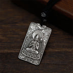 Fortune Jewel Year of the Horse Chinese Zodiac Natal Buddha Copper Plated Silver Balance Necklace Pendant