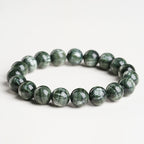 Fortune Jewel Natural Seraphinite Round Emotional Balance Beaded Bracelet - Fortune Jewel