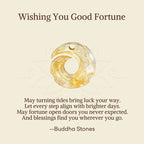 Fortune Jewel "Wishing You Good Fortune" 24k Gold Plated Brass Peace Buckle Black Rope Necklace Includes Gift Message Card - Fortune Jewel