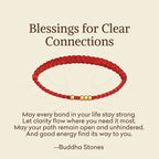 Fortune Jewel "Blessings for Clear Connections" 925 Sterling Silver Plated Gold Beads Red String Bracelet Includes Gift Message Card - Fortune Jewel
