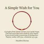 Buddha Stones "A Simple Wish for You" 925 Sterling Silver Plated Gold Single Bead Red Rope Bracelet Anklet Includes Gift Message Card - Fortune Jewel