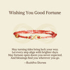 Fortune Jewel "May Endless Luck Find You" Infinity Charm Brass Red String Bracelet Includes Gift Message Card - Fortune Jewel