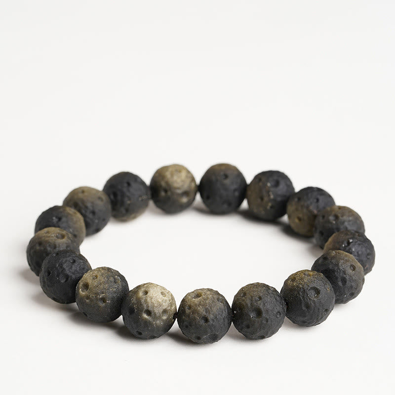 Fortune Jewel Natural Silver Sheen Obsidian Gold Sheen Obsidian Round Beads Protection Bracelet - Fortune Jewel