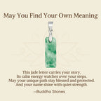 Fortune Jewel "May You Find Your Own Meaning" Natural A-Z Letter Jade 925 Sterling Silver Chain Necklace Includes Gift Message Card - Fortune Jewel