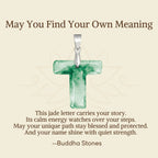 Fortune Jewel "May You Find Your Own Meaning" Natural A-Z Letter Jade 925 Sterling Silver Chain Necklace Includes Gift Message Card - Fortune Jewel