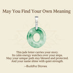 Fortune Jewel "May You Find Your Own Meaning" Natural A-Z Letter Jade 925 Sterling Silver Chain Necklace Includes Gift Message Card - Fortune Jewel