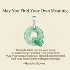 Fortune Jewel "May You Find Your Own Meaning" Natural A-Z Letter Jade 925 Sterling Silver Chain Necklace Includes Gift Message Card - Fortune Jewel