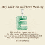 Fortune Jewel "May You Find Your Own Meaning" Natural A-Z Letter Jade 925 Sterling Silver Chain Necklace Includes Gift Message Card - Fortune Jewel