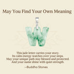 Fortune Jewel "May You Find Your Own Meaning" Natural A-Z Letter Jade 925 Sterling Silver Chain Necklace Includes Gift Message Card - Fortune Jewel